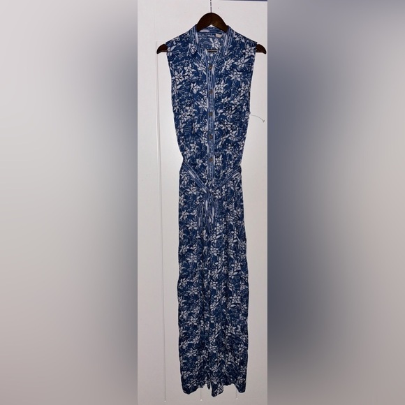 Soft Surrounding Women Nahla Jumpsuit Wildflower Large Blue Batik NEW